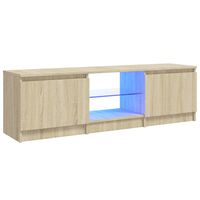 vidaXL Comodă TV cu lumini LED, stejar sonoma, 120x30x35,5 cm