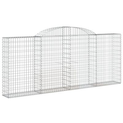 vidaXL Coșuri gabion arcuite 6 buc, 300x30x120/140 cm, fier galvanizat