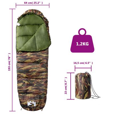 vidaXL Sac de dormit tip mumie pentru adulți de camping, 3 anotimpuri