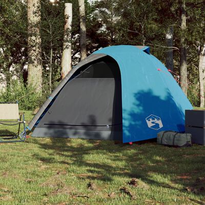 vidaXL Cort de camping cupolă pentru 4 persoane, albastru, impermeabil