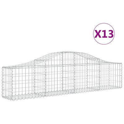 vidaXL Coșuri gabion arcuite 13 buc, 200x30x40/60 cm, fier galvanizat