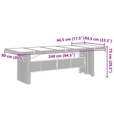 vidaXL Set mobilier de grădină cu perne, 9 piese, negru, poliratan