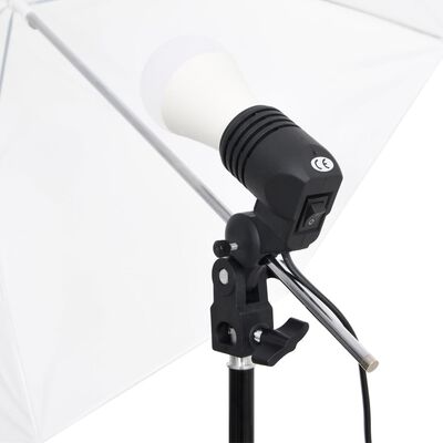 vidaXL Set studio foto cu lumină, fundal și reflector