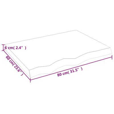 vidaXL Raft de perete maro deschis 80x60x(2-6) cm lemn stejar tratat