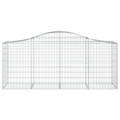 vidaXL Coșuri gabion arcuite 15 buc, 200x50x80/100 cm, fier galvanizat