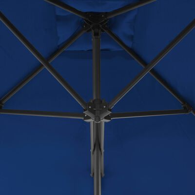 vidaXL Umbrelă de exterior cu stâlp din oțel, albastru, 300 x 230 cm