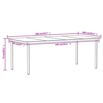 vidaXL Set de mobilier pentru grădină, 9 piese, stejar