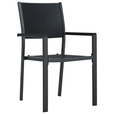 vidaXL Set mobilier de grădină, 9 piese, negru