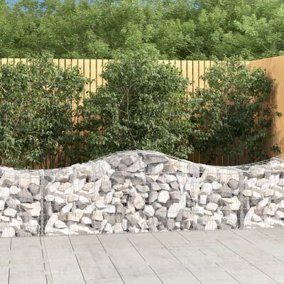 vidaXL Coșuri gabion arcuite 7 buc, 200x50x60/80 cm, fier galvanizat