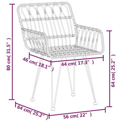 vidaXL Set mobilier de grădină, 5 piese, poliratan