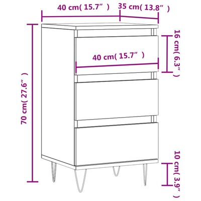 vidaXL Dulap, stejar sonoma, 40x35x70 cm, lemn prelucrat