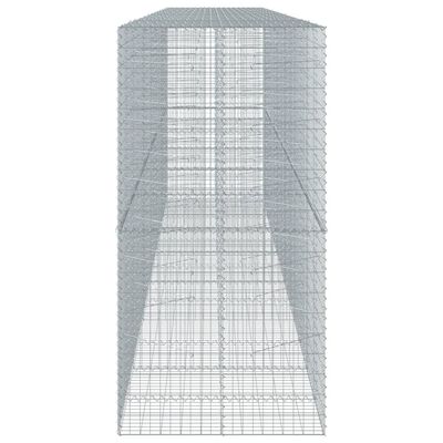 vidaXL Coș gabion cu capac, 650x100x200 cm, fier galvanizat