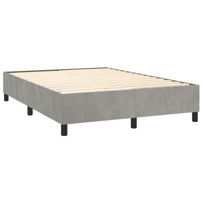 vidaXL Cadru de pat box spring, gri deschis, 140x200 cm, catifea