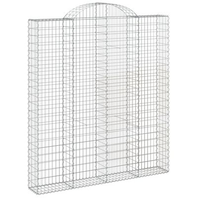 vidaXL Coșuri gabion arcuite,3 buc., 200x30x220/240cm, fier galvanizat