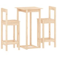 vidaXL Set mobilier de bar, 3 piese, lemn masiv de pin