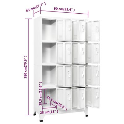 vidaXL Dulap vestiar cu 12 compartimente, 90x45x180 cm