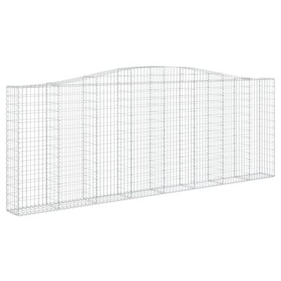 vidaXL Coș gabion arcuit, 400x30x140/160 cm, fier galvanizat