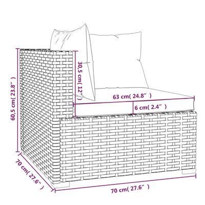 vidaXL Set mobilier de grădină cu perne, 12 piese, negru, poliratan