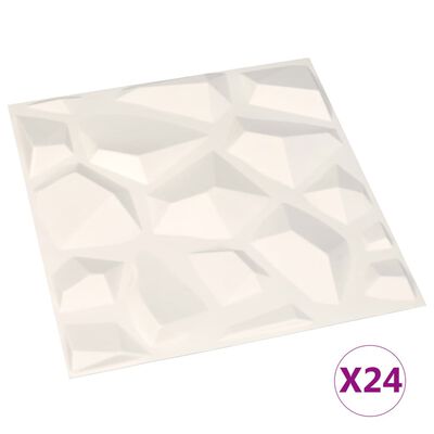 vidaXL Panouri de perete 3D, 24 buc., 0,5 x 0,5 m, 6 m²