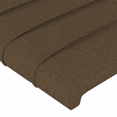 vidaXL Tăblie de pat cu LED, maro închis, 100x5x78/88 cm, textil