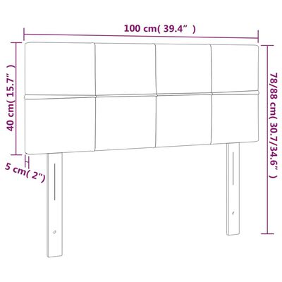 vidaXL Tăblie de pat cu LED, gri deschis, 100x5x78/88 cm, catifea