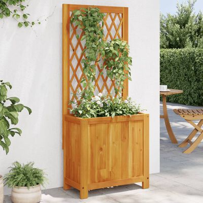 vidaXL Jardinieră cu spalier, 55x29,5x132 cm, lemn masiv acacia