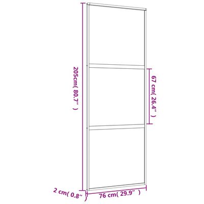 vidaXL Ușă glisantă auriu 76x205 cm sticlă ESG transparentă/aluminiu