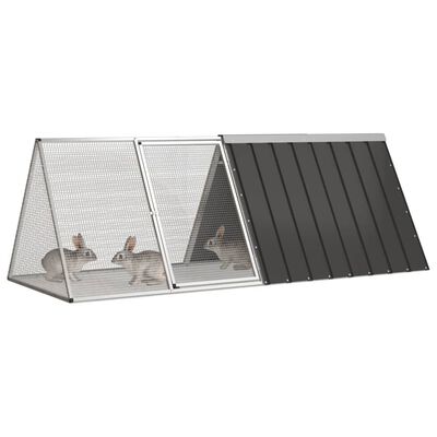 vidaXL Cușcă pentru iepuri antracit 201,5x80,5x71 cm oțel galvanizat