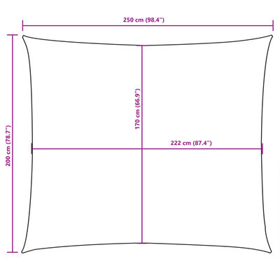 vidaXL Parasolar, antracit, 2x2,5 m, țesătură oxford, dreptunghiular