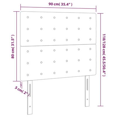 vidaXL Tăblii de pat, 2 buc, alb, 90x5x78/88 cm, piele ecologică