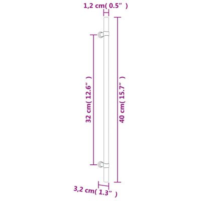 vidaXL Mânere de dulap, 20 buc., bronz, 320 mm, oțel inoxidabil