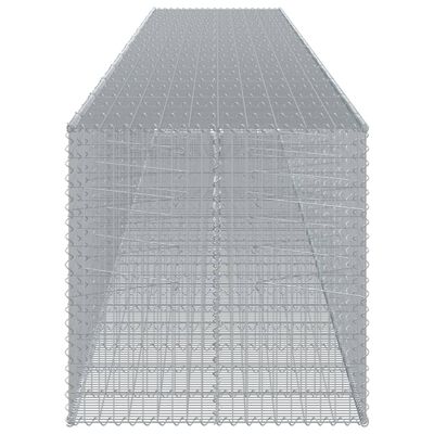 vidaXL Coș gabion cu capac, 1150x100x100 cm, fier galvanizat