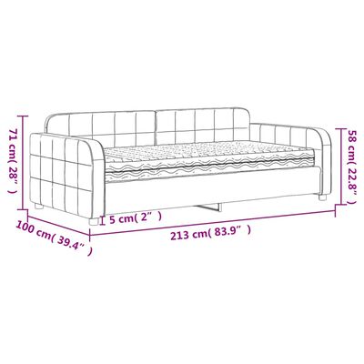 vidaXL Pat de zi cu saltea, negru, 90x190 cm, catifea