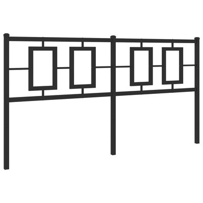 vidaXL Tăblie de pat metalică, negru, 160 cm