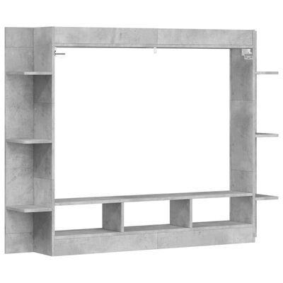 vidaXL Comodă TV, gri beton, 152x22x113 cm, lemn prelucrat