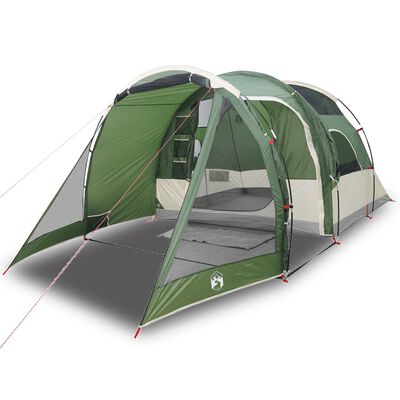 vidaXL Cort de camping tunel pentru 4 persoane, verde, impermeabil