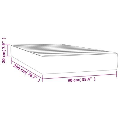 vidaXL Saltea de pat cu arcuri, crem, 90x200x20 cm, piele ecologică