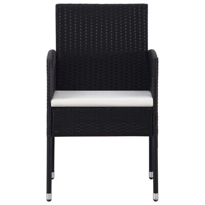 vidaXL Set mobilier de grădină, 7 piese, negru, poliratan