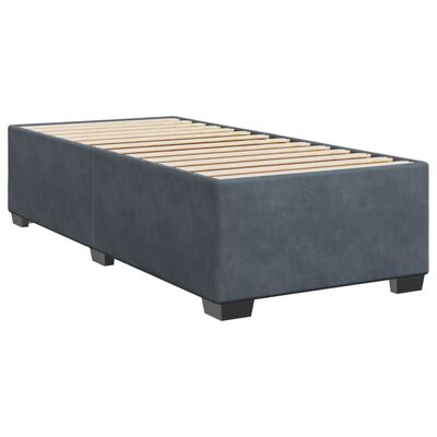 vidaXL Pat box spring cu saltea, gri închis, 90x190 cm, catifea