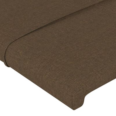 vidaXL Tăblie de pat cu LED, maro închis, 103x16x78/88 cm, textil