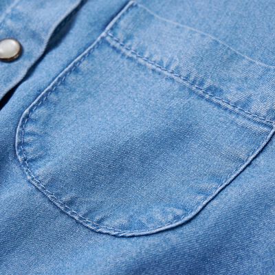 Rochie pentru copii cu mâneci lungi, bleumarin și albastru denim, 140