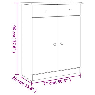 vidaXL Noptieră ALTA, 77x35x96 cm, lemn masiv de pin