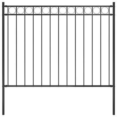 vidaXL Gard de grădină, negru, 1,7 x 1,2 m, oțel