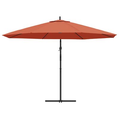 vidaXL Umbrelă suspendată, stâlp din aluminiu, 350 cm, teracota