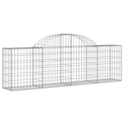 vidaXL Coșuri gabion arcuite 2 buc, 200x30x60/80 cm, fier galvanizat