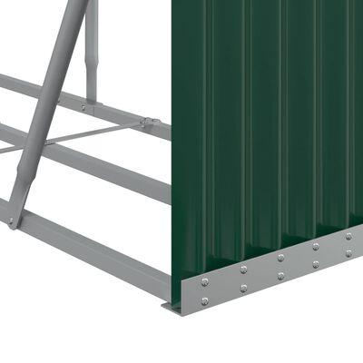 vidaXL Suport pentru bușteni verde 234x45x100 cm oțel galvanizat