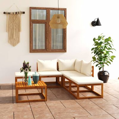 vidaXL Set mobilier de grădină cu perne, 6 piese, lemn masiv de acacia