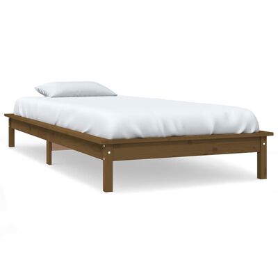 vidaXL Cadru de pat, maro miere, 100x200 cm, lemn masiv de pin