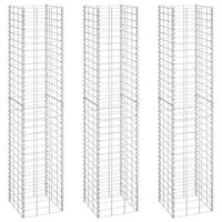 vidaXL Straturi înălțate de gabioane, 3 buc., 30x30x150 cm, fier