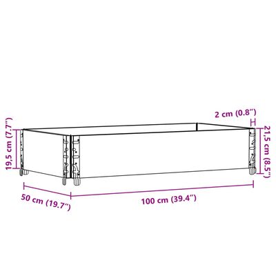 vidaXL Jardinieră de grădină, gri, 100x50 cm, lemn masiv pin